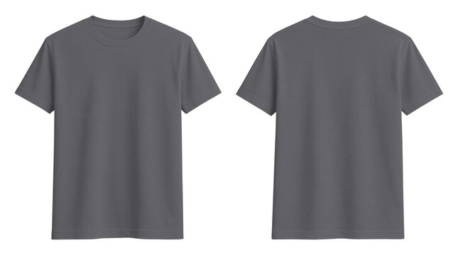 Plain Light Gray Crew Neck T-Shirt Mockup Front and Back Template