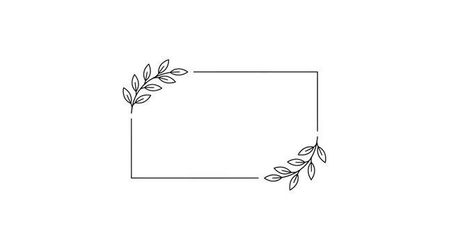 Minimalist Botanical Rectangular Frame Vector