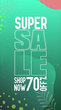 Green Concept, Super Sale 70% Off Sale for Social Media Story