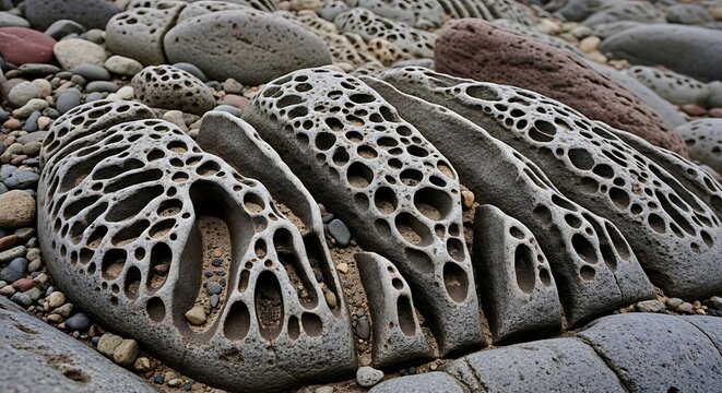 Unique Eroded Rock Formation Closeup.