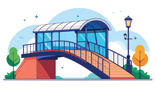 Illustration of a small bridge structure.