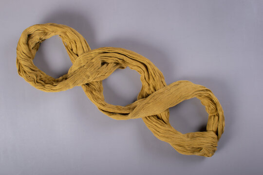 Natural Khadi Cotton Yarn Hank Isolated on Gray Background