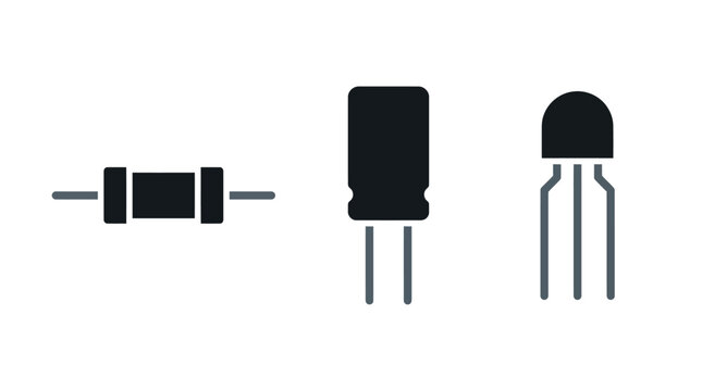 Electronic Components Icon Set