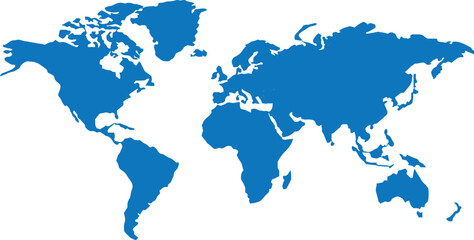 Fototapeta premium Colorful world map vector illustration featuring continents and global geography. Ideal for education, travel, cartography, infographics, business and worldwide concepts