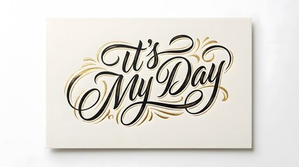 Obraz premium Calligraphic lettering with golden accents a celebratory vector illustration