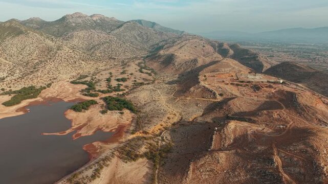 Gandialy dam view from above Kohat city, Khyber Pakhtunkhwa, Pakistan 