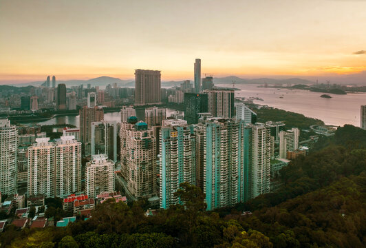 Xiamen cityscape at night - China. Xiamen is a major coastal city in southeastern Fujian Province, China. It also known as "the garden on the sea".