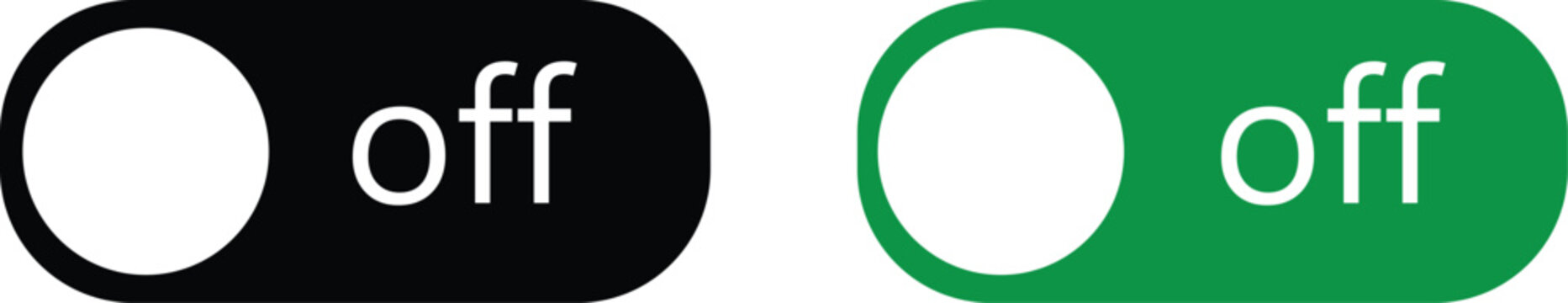 on off icon set. features modern toggle switch buttons. power control symbols. digital interface layout design. 
