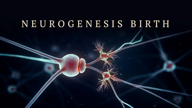 Neurogenesis birth of neurons with synapses and dendrites in the brain  neural stem cells developing into nerve cells