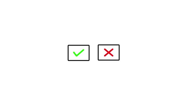 Correct and incorrect symbols checkmark and cross green checkmark red cross