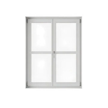 Modern double hung window isolated on transparent background