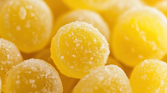 Sour Lemon Drops Candy Close Up