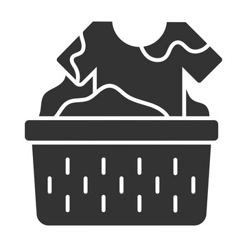black silhouette dirty laundry icon