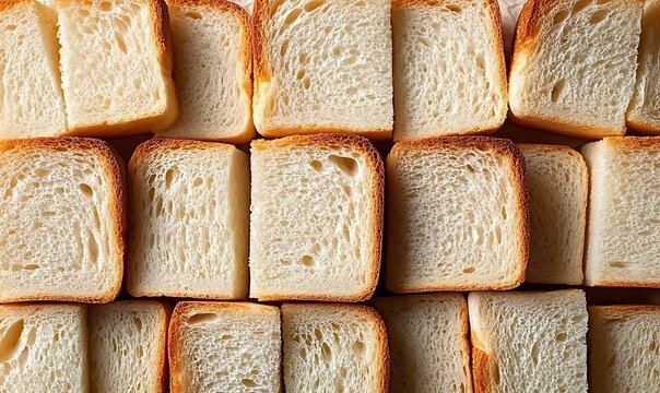 Seamless pattern of toasted white bread slices for backgrounds and textures.
