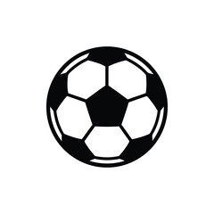 Fototapeta premium Minimalist Football Ball Icon Black and White Sport Graphic. 