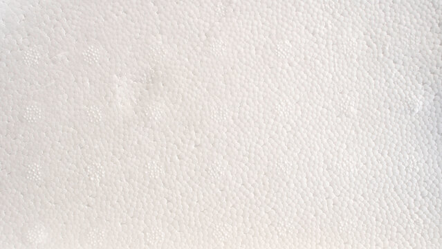 Close up of white styrofoam texture background or expanded polystyrene foam board.