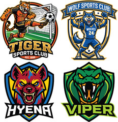 Obraz premium Sports team logos with animal mascots