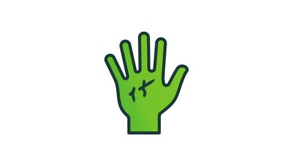 Fototapeta premium Green Palm with Palmistry.
