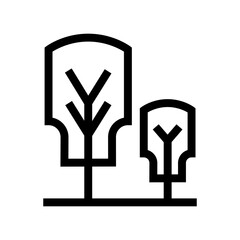 Fototapeta premium Minimalist Trees Park Nature Line Icon Vector Illustration