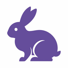 Obraz premium Purple rabbit icon on white background
