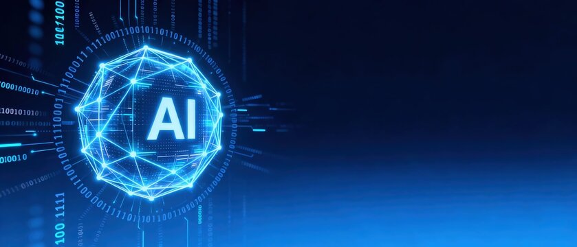 AI technology concept with binary code