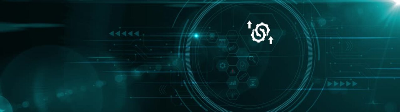 Business integration system and unified operations panel. Connected processes, seamless workflows, digital alignment and organizational harmony. Motion graphics of business concept