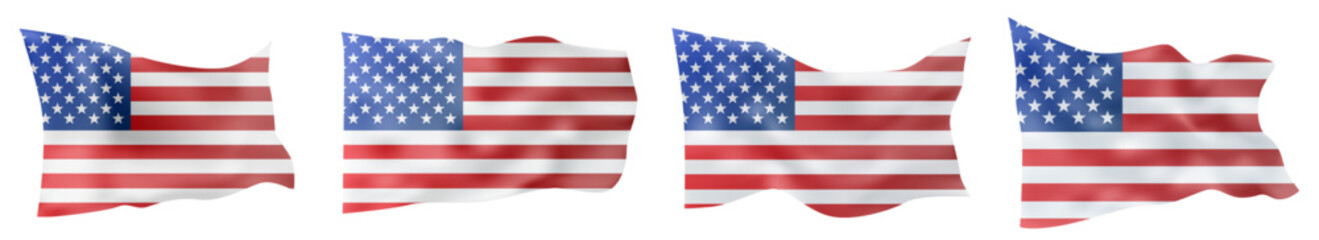 Obraz premium United States patriotic symbol with stars and stripes on golden pole. Isolated 3D vector illustration for national celebration, memorial, veterans day, independence anniversary.