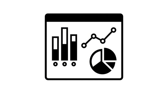 Icon representing various data analysis charts including bar graphs pie charts and line graphs