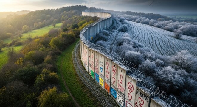 The former Berlin Wall, which divided East and West Germany from 1961 to 1989.