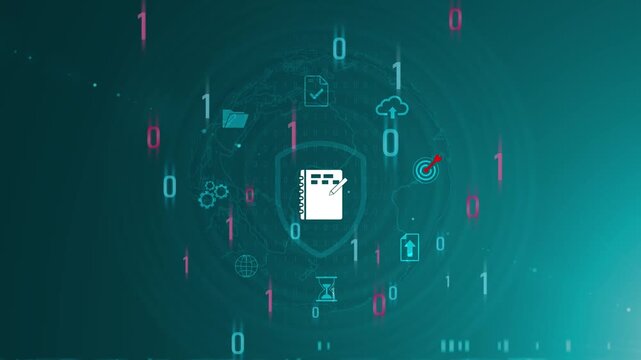Agenda interface and strategic planning board. Task alignment, schedule tracking, business priorities and workflow organization. Motion graphics of data collection concept