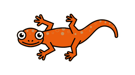 Fototapeta premium Salamander flat vector illustration cute cartoon icon design