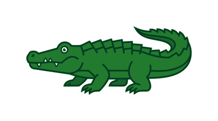 Fototapeta premium Crocodile flat vector illustration cute cartoon icon design