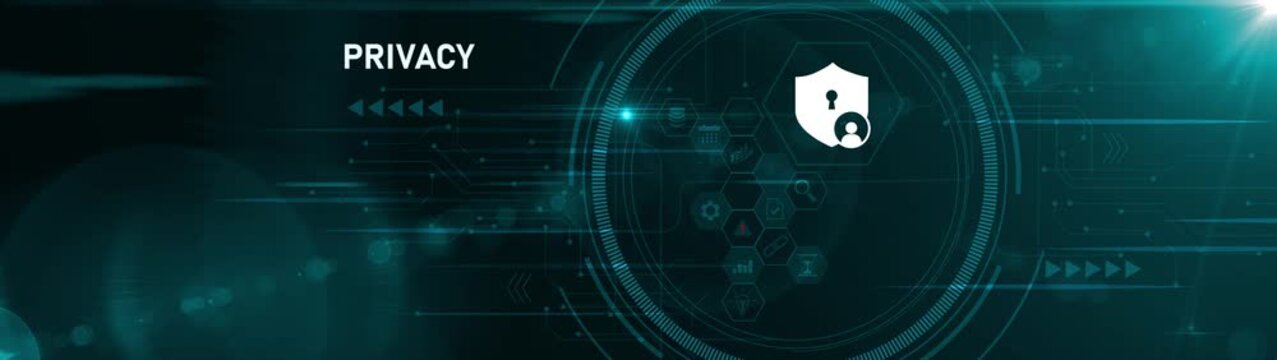 Business privacy, data protection, personal information security, GDPR compliance, digital trust, user confidentiality, online safety, identity protection, Motion graphics of data privacy concept