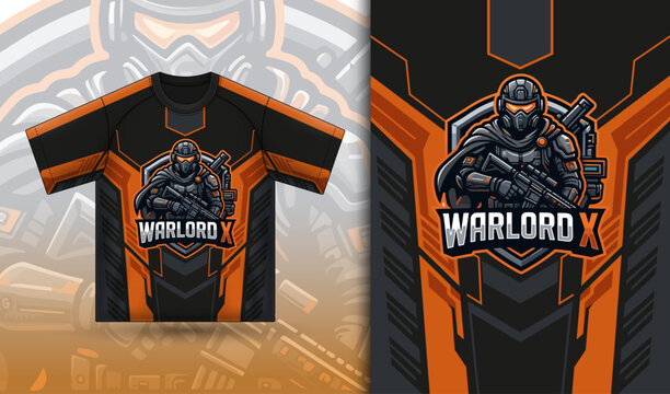 Warlord X Esports Jersey Tactical Soldier Gaming Uniform Vector Design