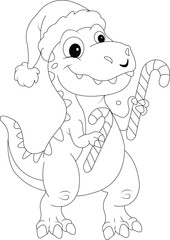 Fototapeta premium Easy Christmas Coloring Page with Santa Claus and Gifts