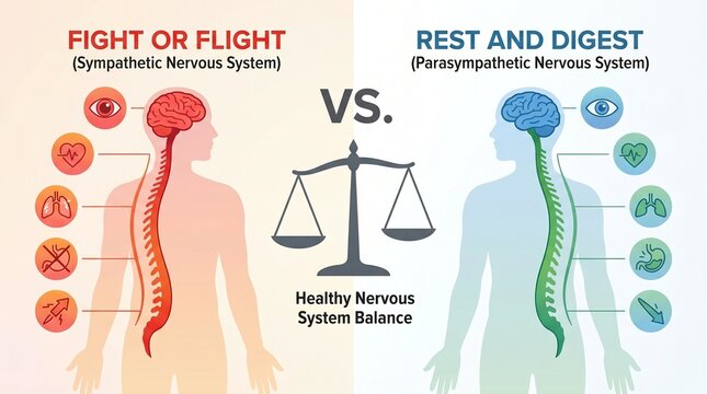 Comparison of sympathetic and parasympathetic nervous systems