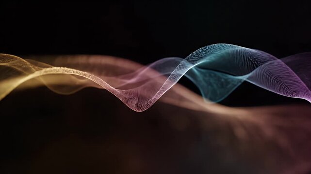 Colorful Flowing Waves in Abstract Light Show