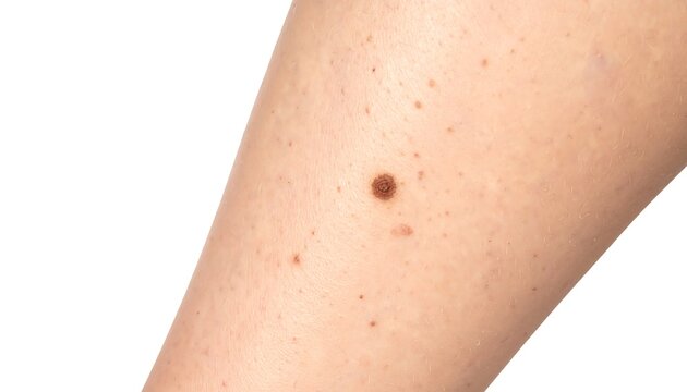 A close-up of a human arm with a mole and scattered freckles