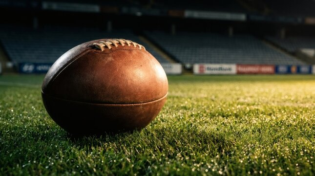American Football on Green Grass Stadium Field