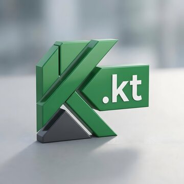 3D Green Letter K Logo Design on Reflective Surface Minimalist Modern Branding