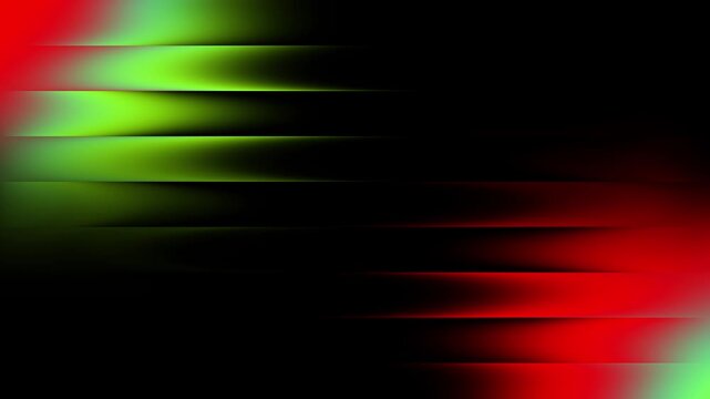 Abstract motion background featuring red and green glowing light streaks sweeping across a dark gradient backdrop in a dynamic horizontal composition, ideal for technology, data, and digital media pro