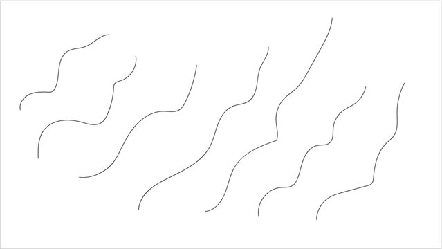 Minimalist thin grey wavy lines pattern background vector design