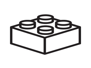 Naklejka premium Stacked Building Block Toy Brick Icon in Minimalist Line Art Vector Illustration