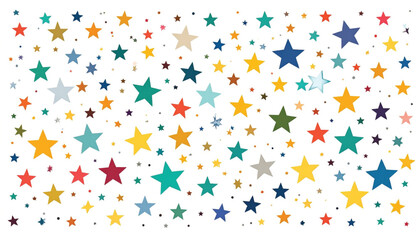 Obraz premium Multicolored Star Shapes Floating Downwards.