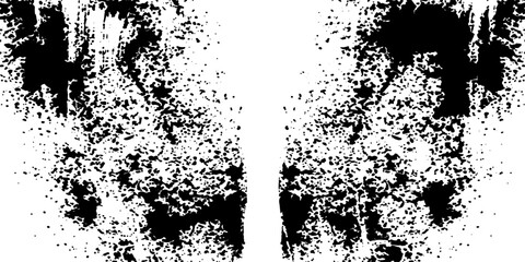 Fototapeta premium An abstract inkblot splatters symmetrically on a white canvas, evoking psychological depth and subjective interpretation.