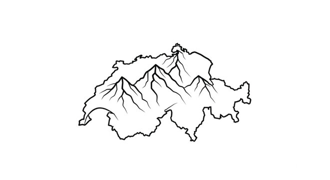 Mountain range landscape Swiss Alps.