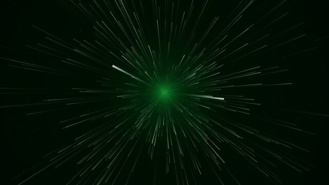 Green Hyperspace Warp Speed Tunnel Seamless Loop Motion Background