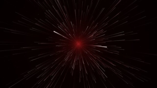 Red Hyperspace Warp Speed Tunnel Seamless Loop Motion Background