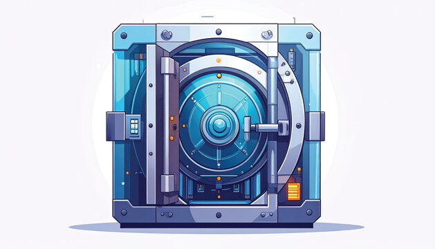 Secure metal safe deposit box.