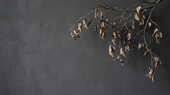 Dry leaves on a dark background.